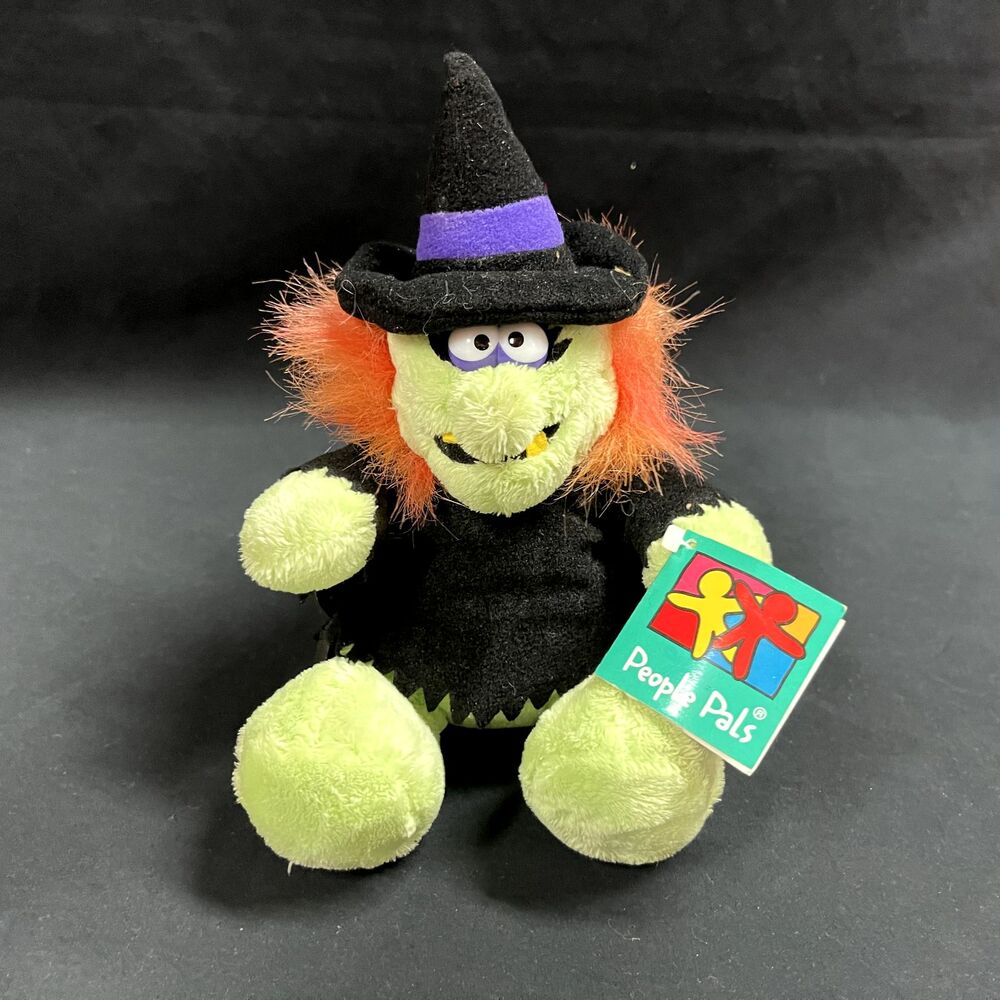 People Pals Witch Plush Kooky Eyes Teeth Tags 9” 90s